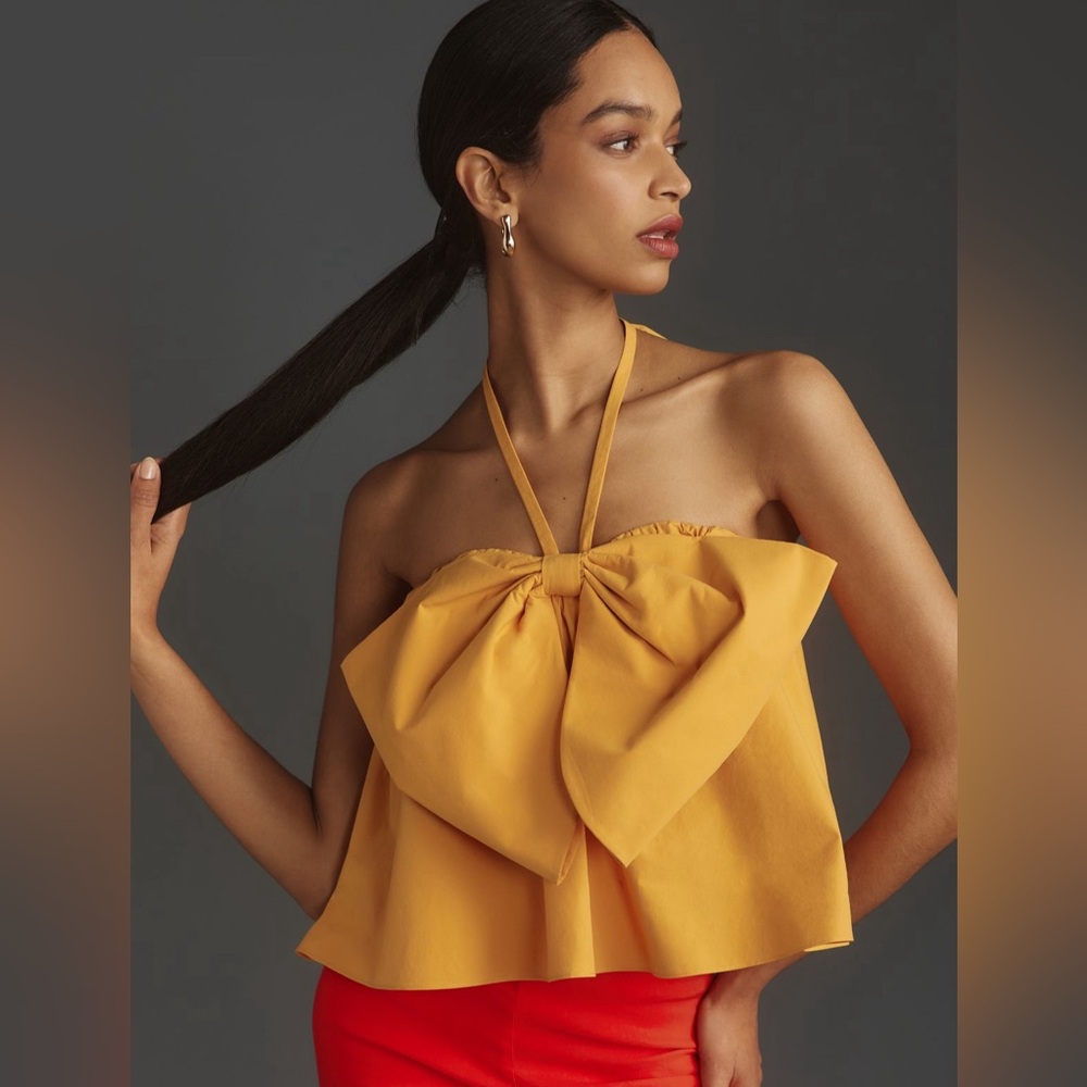 Anthropologie Mare Mare Halter Bow Swing Tank